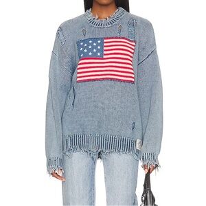 Denimist Distressed American Flag Sweater